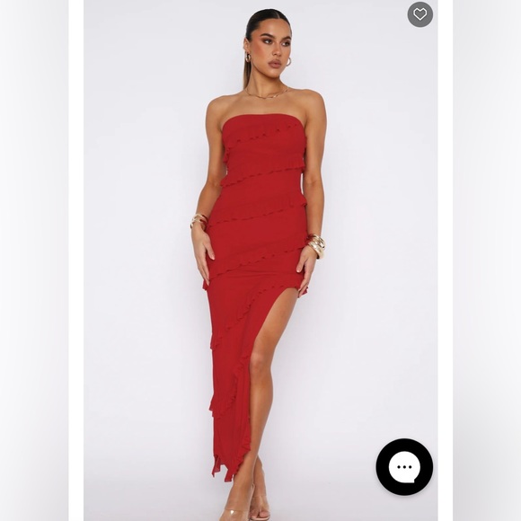 White Fox Sweet Desire Maxi Dress Red in Size Medium BNWT - Picture 1 of 3